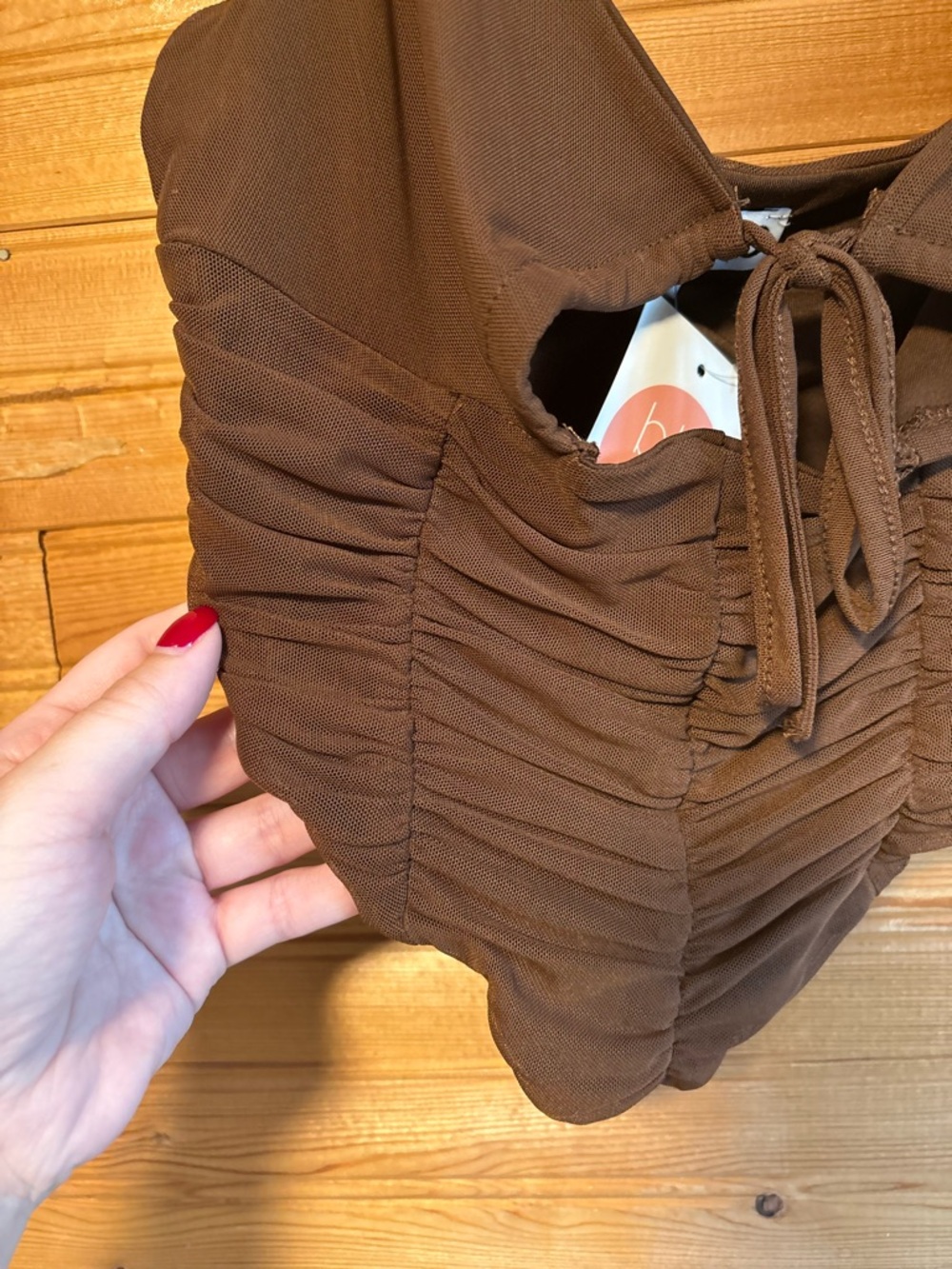 New Brown Corset Style Tank Top - Picture 8 of 14